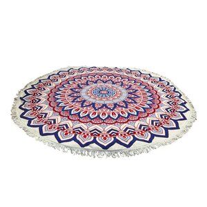 NWT Swim by Cacique Lane Bryant Round Mandala Beach Towel – 61” Red White Blue F